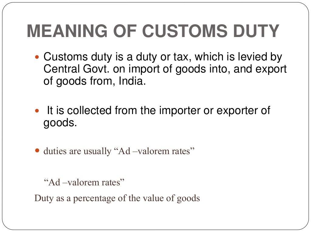 nikhil bhagat indian customs act presentation