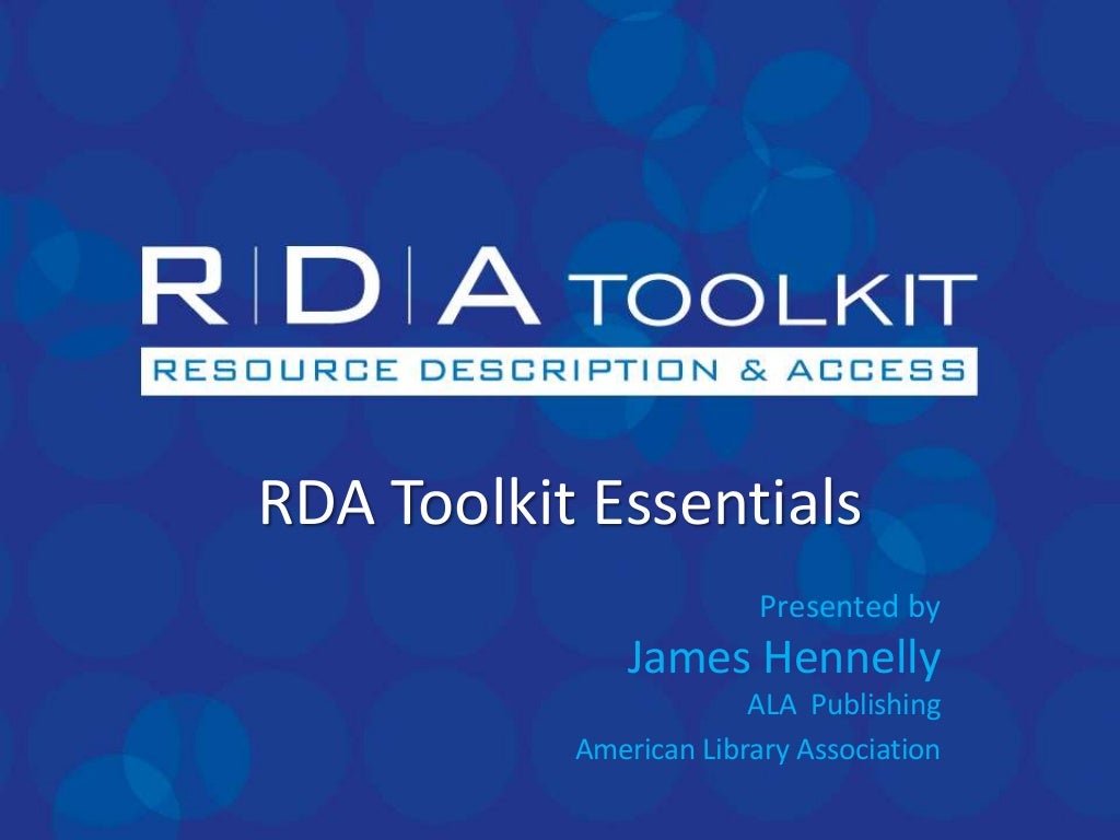 RDA Toolkit Essentials 20150611