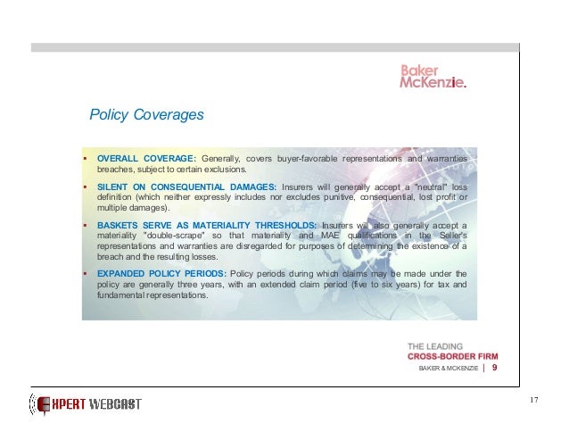 M&amp;A Risk Allocation Representations and Warranties Insurance