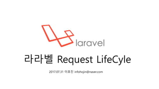 라라벨 Request LifeCyle
2017.07.31 이호진 infohojin@naver.com
 