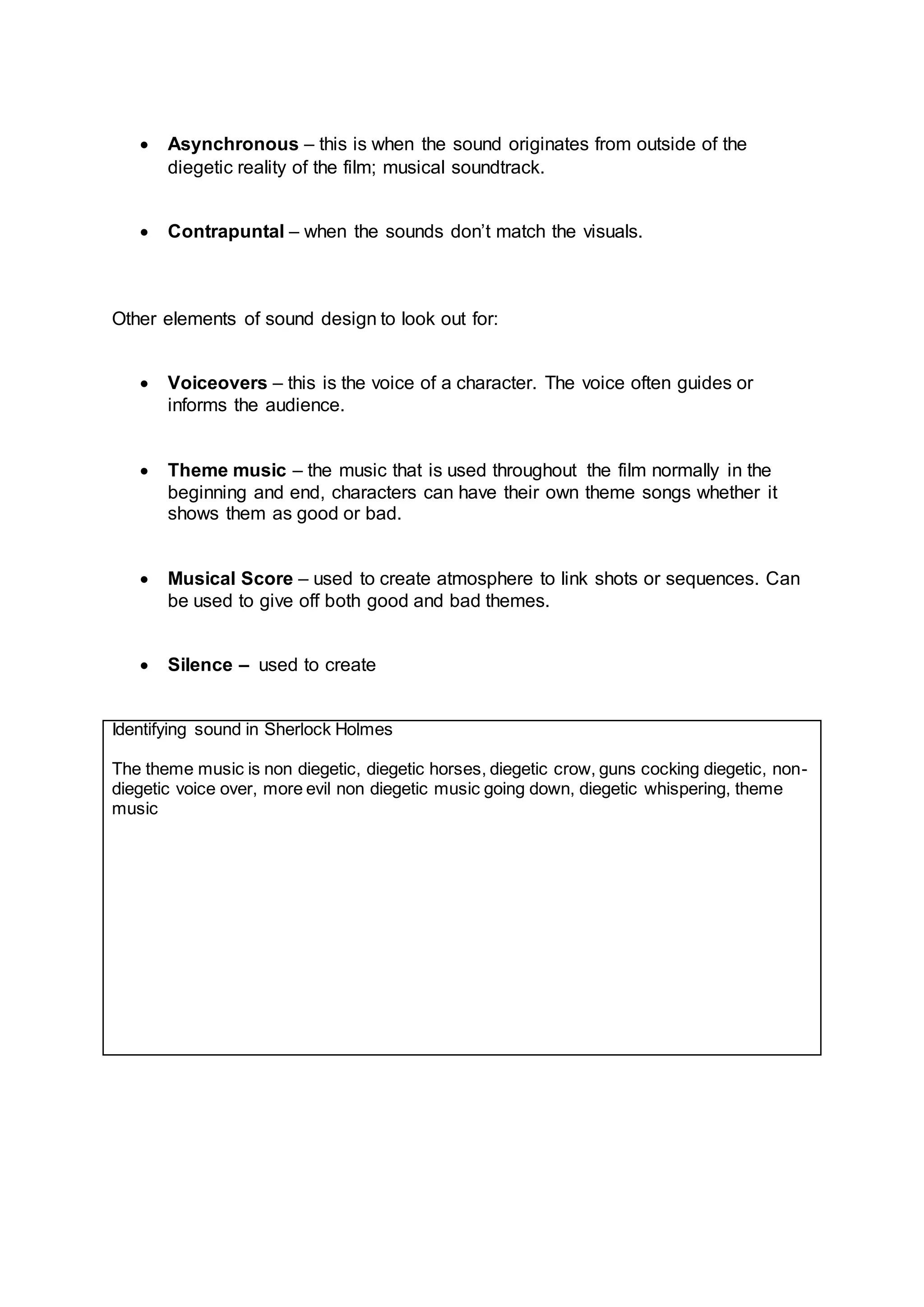 06. sound notes sheet | DOCX | Soundtracks, TV and Showtunes | Music