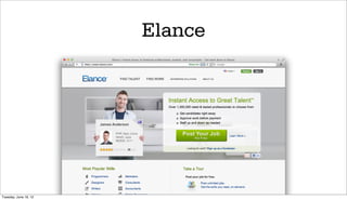 Elance




Tuesday, June 19, 12
 