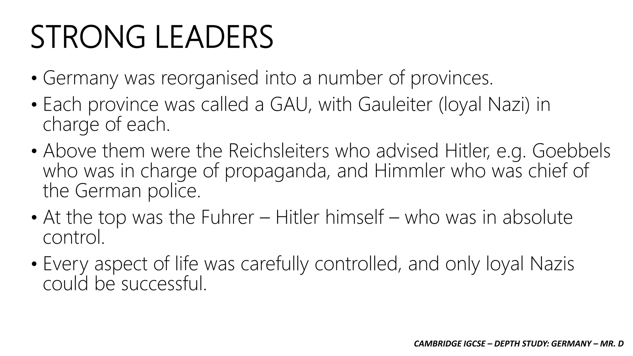 IGCSE REVISION - GERMANY: HITLER COMES TO POWER | PPTX