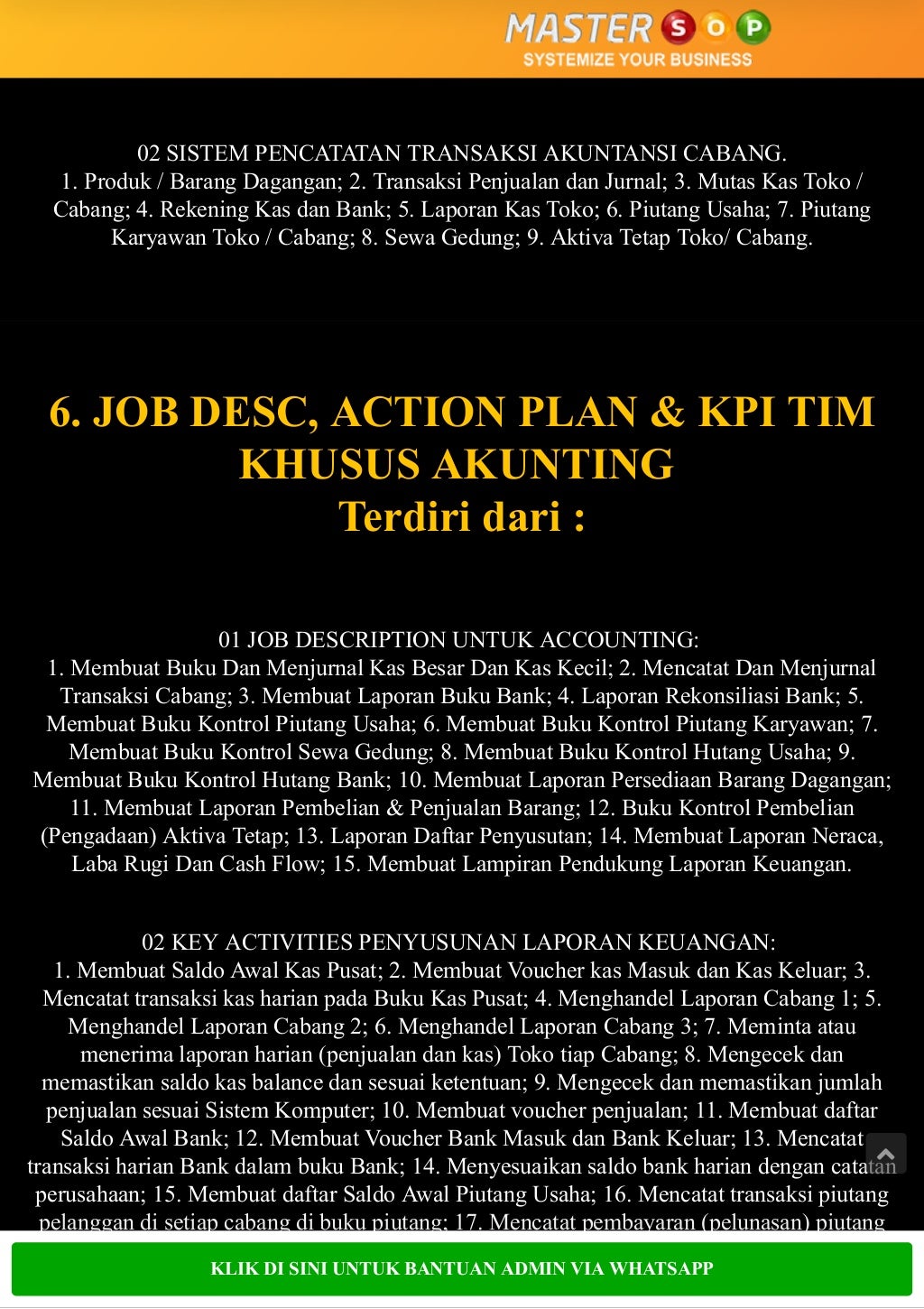 06. Contoh SOP Keuangan dan Accounting Master SOP 06. Contoh SOP Keuangan dan Accounting Master SOP