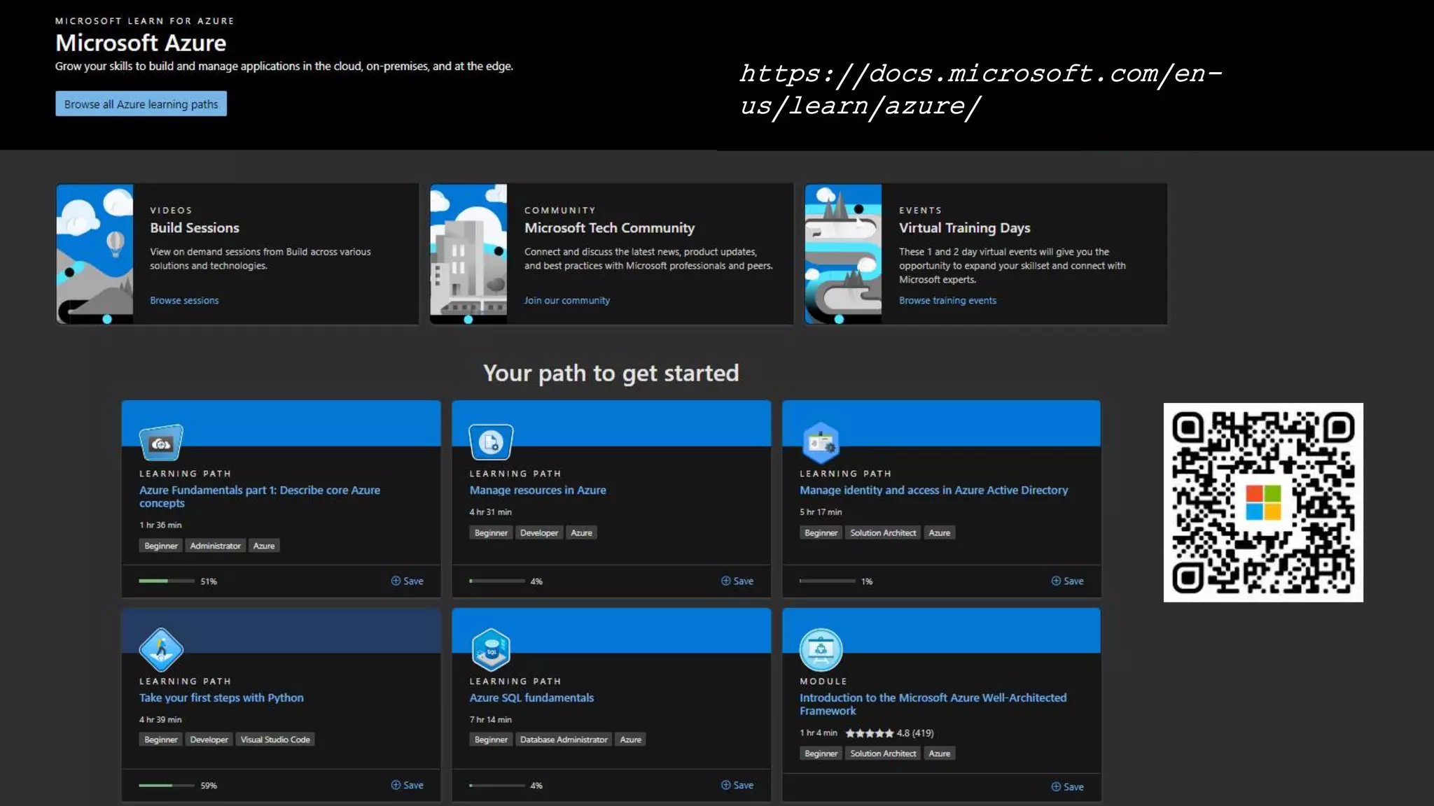 https://docs.microsoft.com/en-
us/learn/azure/
 