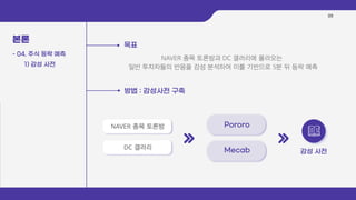 제 15회 보아즈(BOAZ) 빅데이터 컨퍼런스 - [개미야 뭐하니?팀] : 투자자의 반응을 이용한 실시간 등락 예측(feat. 카프카)