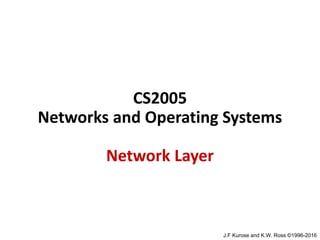 CS2005
Networks and Operating Systems
Network Layer
J.F Kurose and K.W. Ross ©1996-2016
 