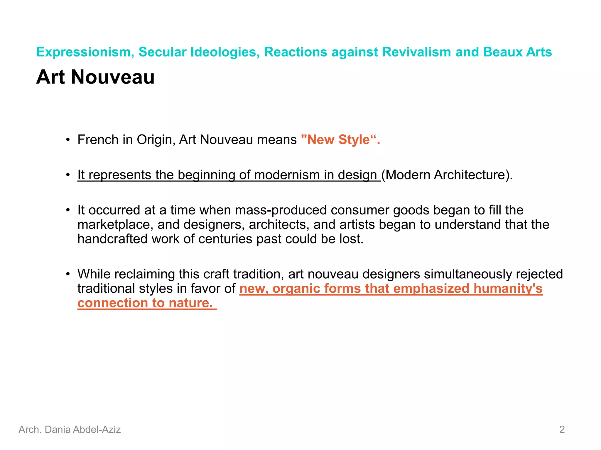 history of contemporary architecture - 06. Art Nouveau - Part 1.ppt