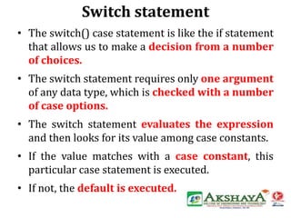 SWITCH CASE STATEMENT IN C | PPT
