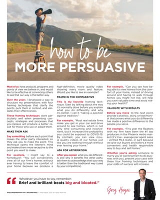 How to be More Persuasive 