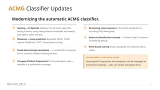 Modernized ACMG and Cancer Variant Classification: Implementing the ...