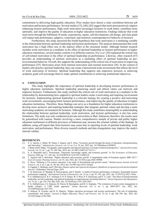 Spiritual leadership and lecturer performance: mediating role of work ...