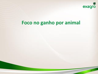  
	
  
Foco	
  no	
  ganho	
  por	
  animal	
  
17	
  
 