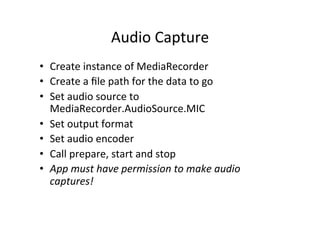 Android Multimedia Support | PDF | Digital Audio | Computer Software ...