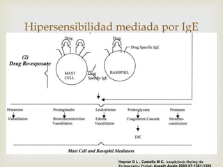 Hipersensibilidad mediada por IgE
              




                 Hepner D L , Castells M C, Anaphylaxis During the
 