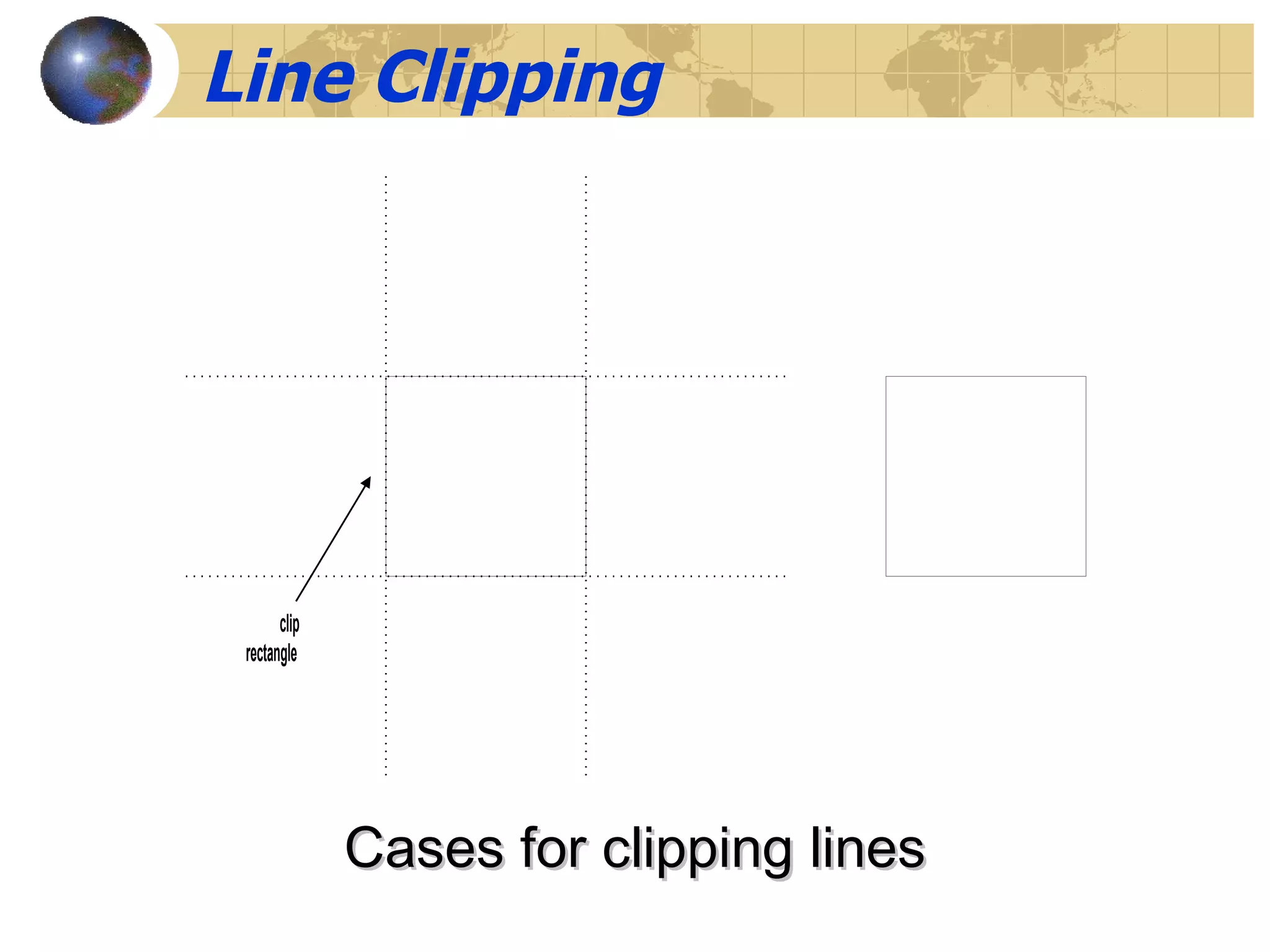 Line Clipping Cases for clipping lines 