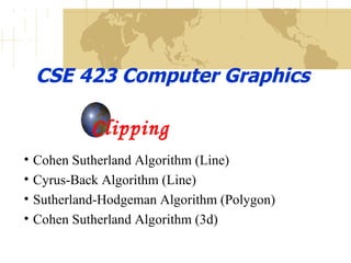 CSE 423 Computer Graphics Clipping ,[object Object],[object Object],[object Object],[object Object]