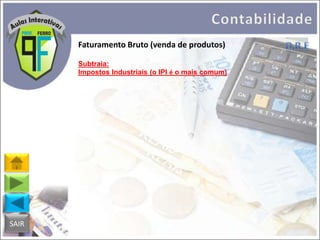 Faturamento Bruto (venda de produtos)
Subtraia:
Impostos Industriais (o IPI é o mais comum)

SAIR

 