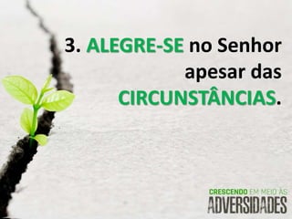 3. ALEGRE-SE no Senhor
apesar das
CIRCUNSTÂNCIAS.
 