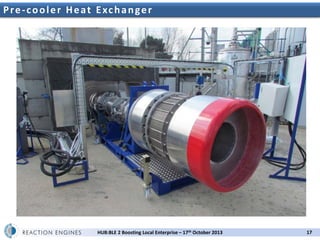 P r e - c o o l e r H e a t E xnd h aSpace Propulsion Workshop
2 c UK n g e r

HUB:BLE 2 Boosting Local Enterprise – 17th October 2013

17

 