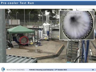 P r e - c o o l e r Te s t R u n UK Space Propulsion Workshop
2nd

HUB:BLE 2 Boosting Local Enterprise – 17th October 2013

18

 