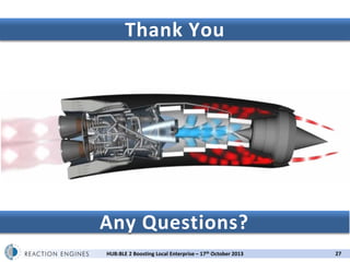 Thank You

Any Questions?
HUB:BLE 2 Boosting Local Enterprise – 17th October 2013

27

 