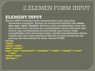 06 elemen form pada html | PPT