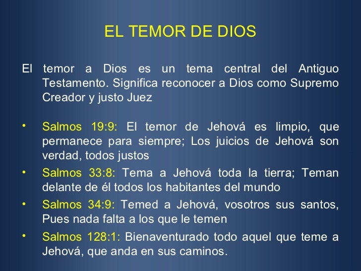 El temor de Dios