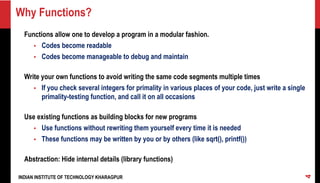 06-Functions.pdf iit kharagpur pds class6 | PDF