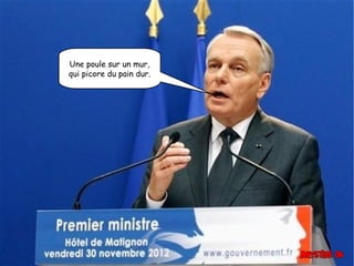 Une poule sur un mur,
qui picore du pain dur.

 