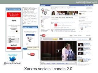 Xarxes socials i canals 2.0 @docenciahusc [email_address] 