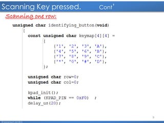 9
Scanning Key pressed. Cont’
© Mohamed F.A.B 2015
Scanning one row:
 