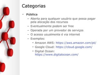 Uma simples topologia de uma Cloud
Fonte: Cloud Computing Concepts, Part 1
 