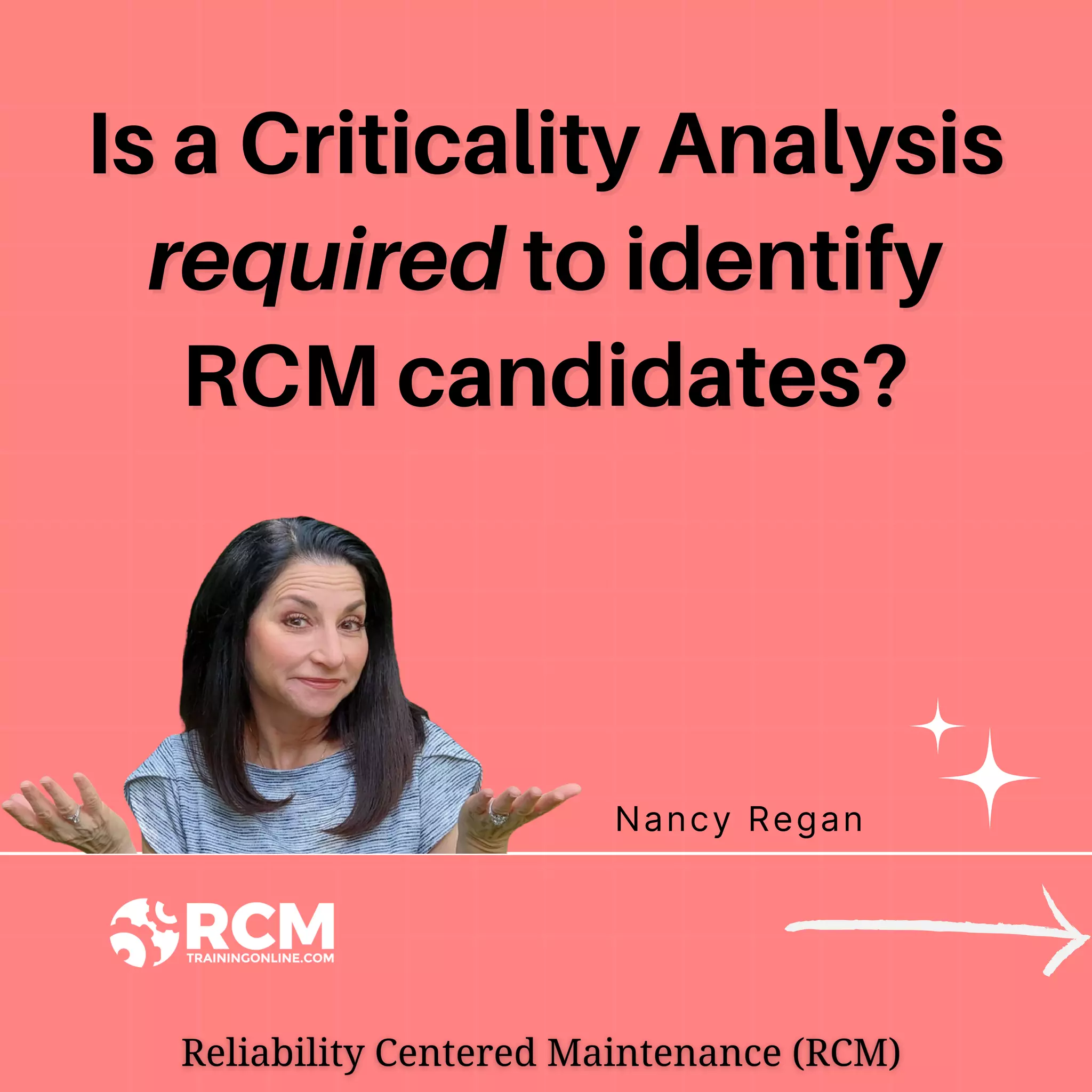 Nancy Regan
Is a Criticality Analysis
Is a Criticality Analysis
required
required to identify
to identify
RCM candidates?
RCM candidates?