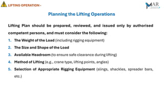 Lifting Operations Risks Lifting Operations Safety and Risk Control | PDF