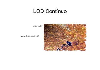 LOD ContínuoLOD Contínuo
observador
View dependent LOD
 