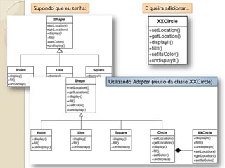 Supondo que eu tenha: 
E queira adicionar... 
Utilizando Adapter (reuso da classe XXCircle)  