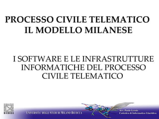 PROCESSO CIVILE TELEMATICO   IL MODELLO MILANESE  ,[object Object]
