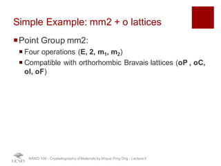 UCSD NANO106 - 06 - Plane and Space Groups | PDF