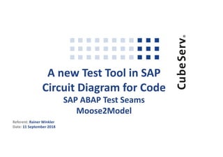 A	new	Test	Tool	in	SAP	
Circuit	Diagram	for	Code	
SAP	ABAP	Test	Seams	
Moose2Model	
Referent:	Rainer	Winkler	
Date:	11	September	2018	
 