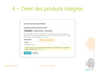 session sept 2016 Yann Caron (c) 2014 55
4 – Créer des produits intégrés
ID du produit
 