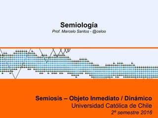 1
Semiología
Prof. Marcelo Santos - @celoo
Semiosis – Objeto Inmediato / Dinámico
Universidad Católica de Chile
2º semestre 2016
 