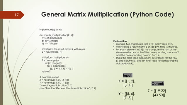 Strassen's Matrix Multiplication divide and conquere algorithm | PPTX