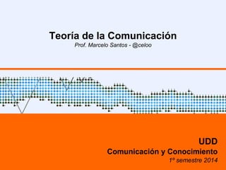 Teoría de la Comunicación
Prof. Marcelo Santos - @celoo
UDD
Comunicación y Conocimiento
1º semestre 2014
 