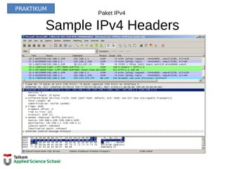 Paket IPv4
Sample IPv4 Headers
PRAKTIKUM
 