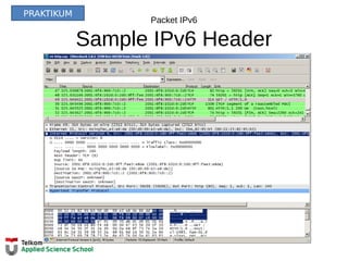 Packet IPv6
Sample IPv6 Header
PRAKTIKUM
 
