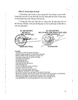 Thông tư số: 06/2016/TTLT-BVHTTDL-BNV	