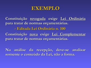 Unidade V - Direito Constitucional Intertemporal