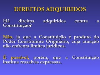 Unidade V - Direito Constitucional Intertemporal