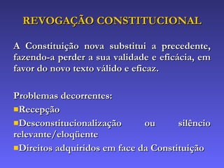 Unidade V - Direito Constitucional Intertemporal